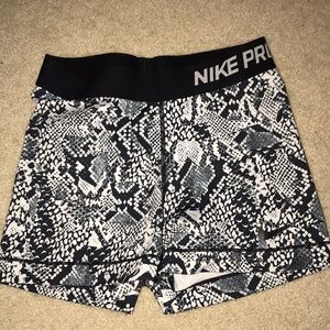 Snakeskin Nike Pro Compression Shorts. Size small